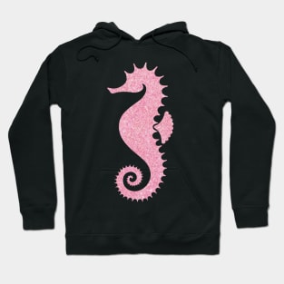 Light Pink Faux Glitter Seahorse Hoodie